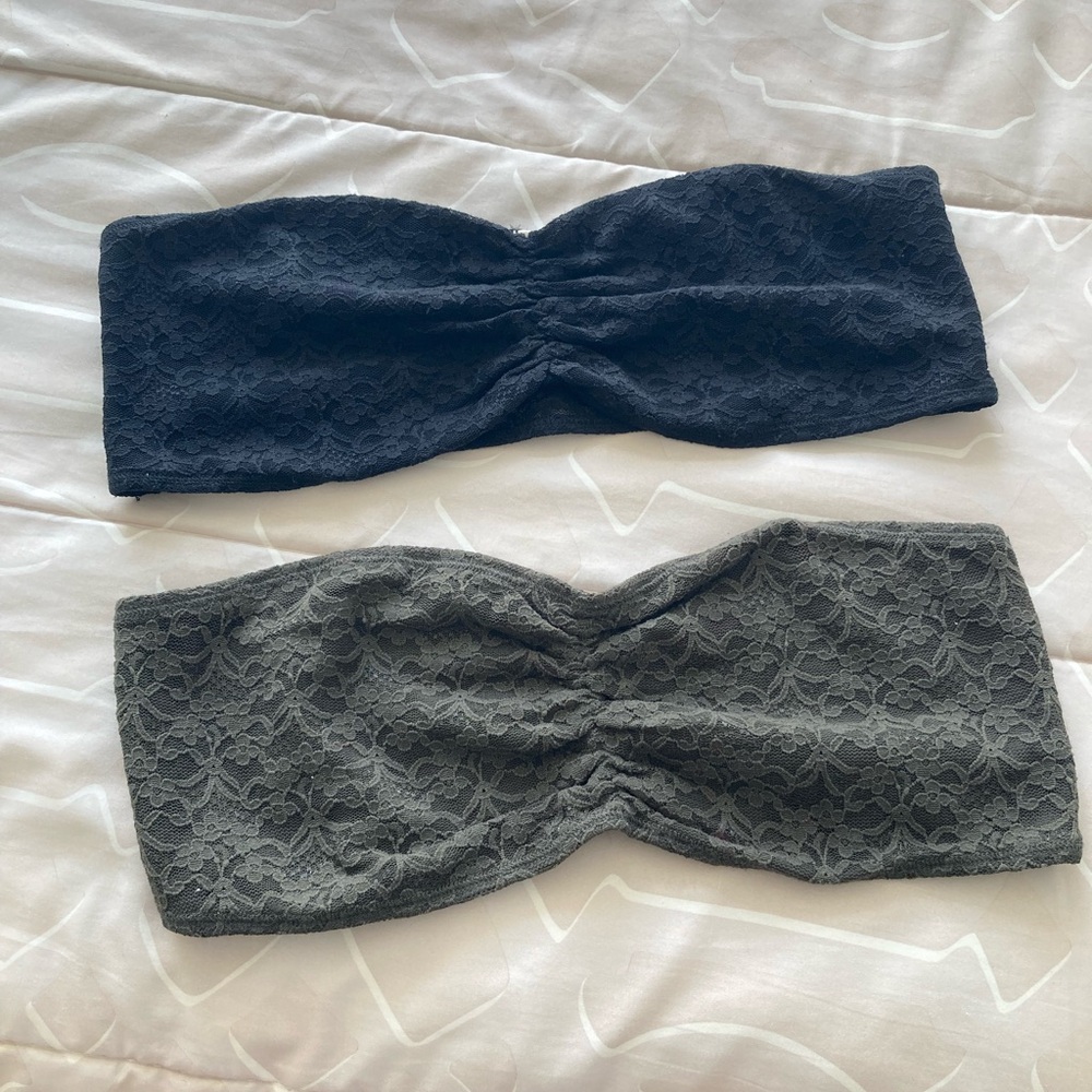 Aerie Black and Gray Bandeau Accessories Set